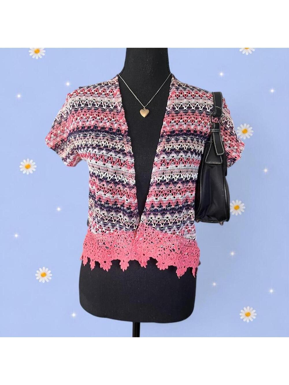Vintage Y2K Self Esteem Coastal Fairycore Cottagecore Cardigan Size Medium 💖